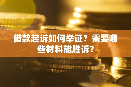 武汉借款起诉如何举证？需要哪些材料能胜诉？