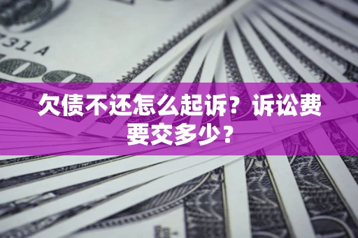 武汉欠债不还怎么起诉？诉讼费要交多少？